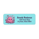 Search for teal heart return address labels Blue
