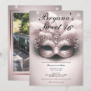 Search for pink gold masquerade party invitations Elegant