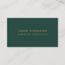 Search for green emerald gold business cards Consultant