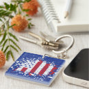Search for american states key rings Red white and blue