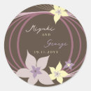Search for purple flower wedding stickers Modern