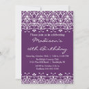 Search for damask birthday invitations Purple