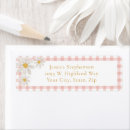 Search for pink gingham return address labels Simple