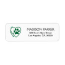 Search for paw print return address labels Green