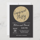 Search for gold glitter engagement party invitations Black and gold