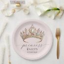 Search for princess crown plates Girl birthday