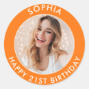 Search for orange birthday stickers Simple