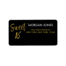 Search for 16th birthday return address labels Gold