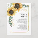 Search for sunflower graduation invitations Watercolor