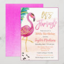 Search for watercolor flamingo birthday invitations Let's flamingle