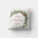 Search for merry christmas cushions Red holly berries