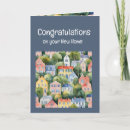 Search for new house congratulations cards Watercolor