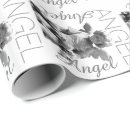 Search for black angel wrapping paper Black and white