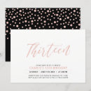 Search for rose gold 13th birthday invitations Thirteen