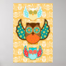 Search for colourful owl pattern posters Orange