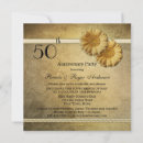Search for square wedding anniversary invitations Golden