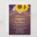 Search for rustic purple sunflower wedding invitations Wood