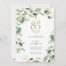 Search for gold 85th birthday invitations Watercolor