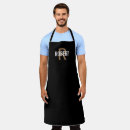 Search for black and gold monogram aprons For him