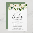 Search for watercolor gender reveal invitations Greenery