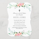Search for pink and silver christening invitations Floral