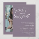 Search for purple sweet 16 invitations Modern