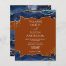 Search for navy blue and burnt orange wedding invitations Gold