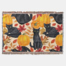 Search for halloween black cat blankets Pumpkin