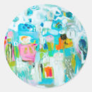 Search for abstract blue stickers Contemporary