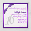 Search for purple and silver sweet 16 invitations 16th