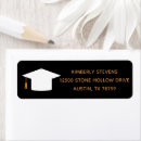 Search for gold and black graduation return address labels Chic