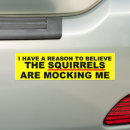 Search for squirrel bumper stickers Funny