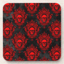 Search for gothic skull coasters Red