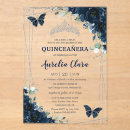 Search for blue butterfly quinceanera invitations Mexican spanish latina