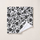 Search for black white leaves bath towels Pattern