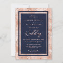 Search for rose gold and navy blue wedding invitations Luxury