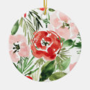 Search for red rose christmas tree decorations Watercolor