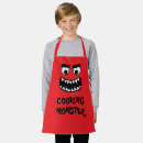 Search for beasts aprons Red