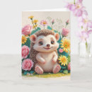 Search for cartoon hedgehog cards Watercolor