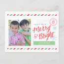 Search for mail seasonal cards Merry and bright