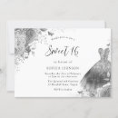 Search for grey sweet 16 invitations Silver