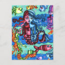 Search for mermaid paintings postcards Colourful