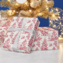 Search for red toile wrapping paper Vintage