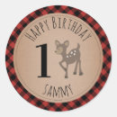 Search for deer birthday stickers Rustic