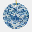 Search for porcelain christmas tree decorations Blue and white