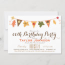 Search for leaves birthday invitations Adult