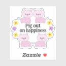 Search for happy pink pig stickers Kawaii