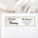 Search for golden anniversary return address labels Black and gold