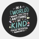 Search for suicide prevention awareness stickers Black and white