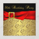 Search for womans gold black red birthday invitations Damask